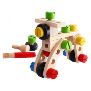 Wooden Vehicle Car Plane Building Blocks Kids Building Toy Set