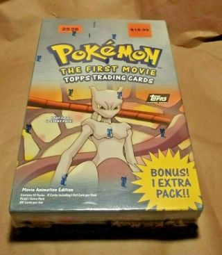 Pokemon The First Movie Topps 1999 Trading Cards Booster Box Set Nos