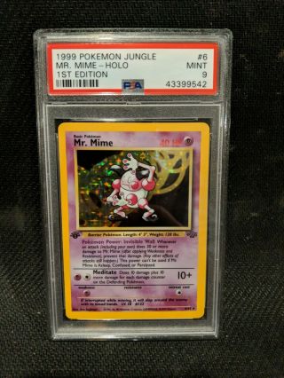 1999 Pokemon Jungle 1st Edition Mr.  Mime Holo 6/64 Psa 9