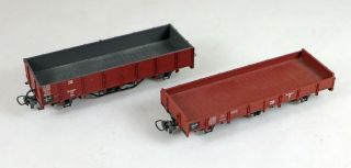 1 (2) Bemo Swiss Narrow Gauge Freight Cars Db No Box Hoe Scale 1/87