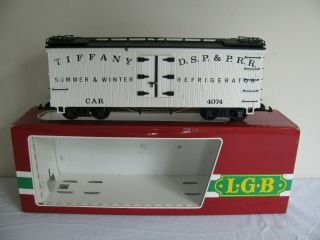 Vintage Lgb Lehmann G Scale Tiffany D.  S.  P.  & P.  R.  R.  Reefer Box Car 4074 B02 Ex