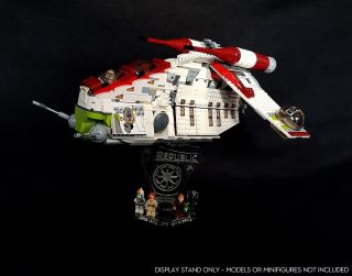Display Stand 3d,  Slots For Lego 75021 - 7676 Republic Gunship