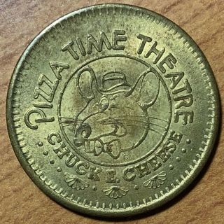 1982 Chuck E.  Cheese Pizza Time Theatre 25 Cents Play Value Brass Token
