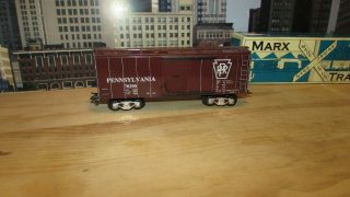 Marx,  Modern Marx Scale Brown Pa Boxcar 8 Wheel.  73417 - 2.  Ob - Wet At 1 Time