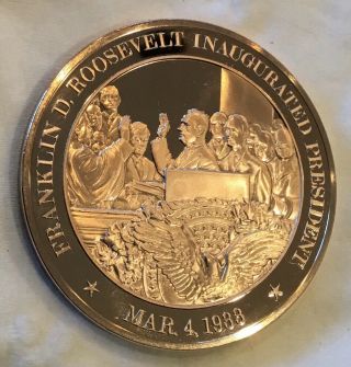 Franklin Delano Roosevelt Fdr Inaugurated President Coin Medal