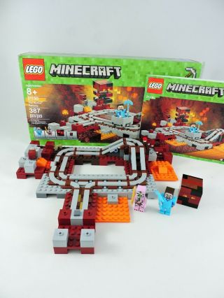 Lego Minecraft 21130 The Nether Railway 95 Complete With Mini - Figures Set W Box