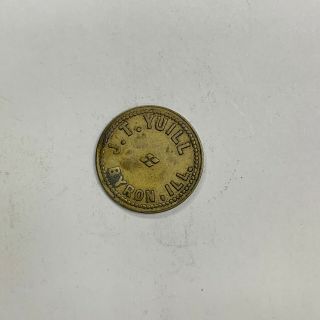 Byron Illinois J.  T.  Yuill Good For 5¢ Trade Token
