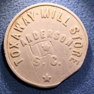 Scarce South Carolina Cotton Mill Token - Toxaway Mill Store,  50,  Anderson,  S.  C.