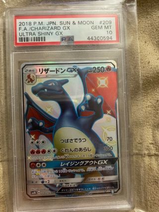 Pokemon Psa 10 Gem - Shiny Charizard Gx Ssr 209 Sm8b Ultra Shiny Japanese