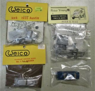 Weico Diecast Metal 1955 Austin & Acco Trucks,  Fj Holden,  & Mercedes Cars,  Ho Oo