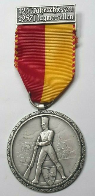 1957 Swiss Shooting Medal - Dagmersellen - Huguenin Le Locle