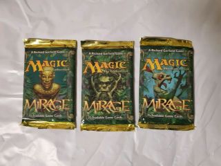Mtg Magic The Gathering 3x Mirage Booster Pack Packs Vintage