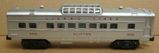 Lionel 2432 " Clifton " Vista - Dome Passenger Car Modern From Set 6 - 52423