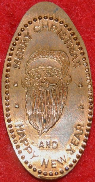 Job - 55: Vintage Elongated Cent: Merry Christmas And Happy Year (santa Claus)