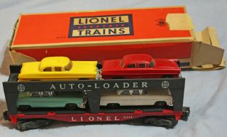 Vtg Lionel 6414 Auto - Loader,  Car Carrier,  4 Automobiles & Box,  Mid 1950 