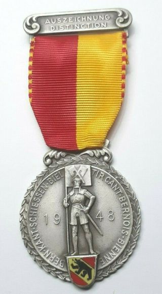 1948 Switzerland Swiss Shooting Medal - Huguenin Le Locle