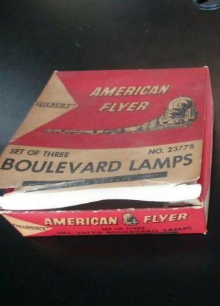 Vintage American Flyer 23778 Boulevard Lamps Set W/box