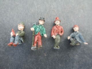Ho Scale Campbell Figures Hobo With Bottle & Bums Hand Painted Vintage