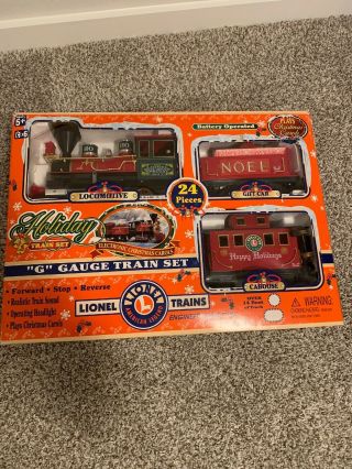Lionel Trains Holiday Train Set - Battery Operated " G " Gauge Train Set 62134