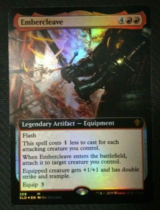 Mtg Throne Of Eldraine Foil Embercleave (extended Art) English