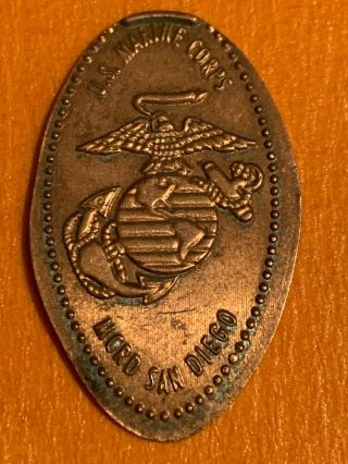 U.  S.  Marine Corps Recruit Depot Logo Pressed Elongated Penny