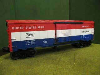 Lionel O Gauge 3428 Operating Railway Post Office Car With Mail Bag C - 6/c - 7
