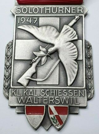 1947 Vintage Swiss Shooting Medal - Solothurner - Huguenin Le Locle