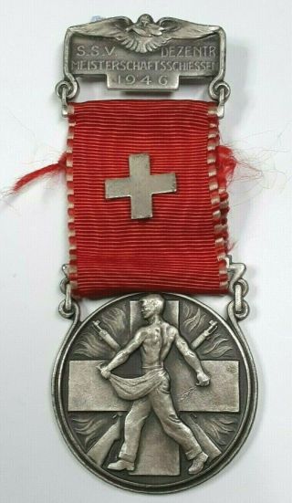 1946 Swiss Shooting Medal - S.  S.  V.  Dezentr - Huguenin Le Locle