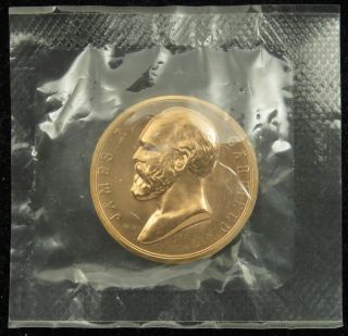 U.  S.  Medal President James Garfield Cello 1 5/16 " Bronze