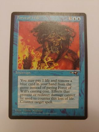 1x Force Of Will Mtg Alliances Magic The Gathering Lp/mp