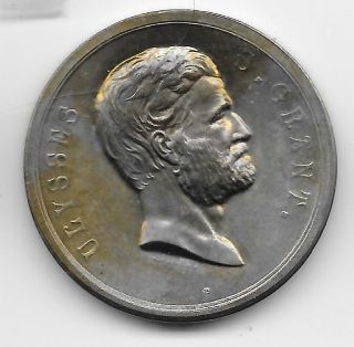 Vintage Exonumia Token: Bronze 1869 President U.  S.  Grant Inaugural Medal 1.  3 "