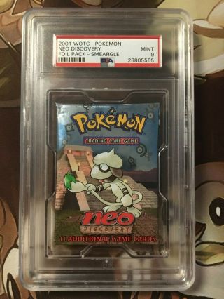 Pokemon Psa 9 Neo Discovery Unlimited Booster Pack - Smeargle Art