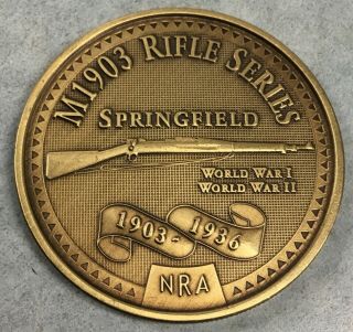 North Rifle Association Nra Springfield M1903 Rifle Wwi Wwii Coin Medal
