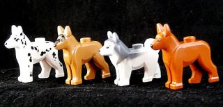 ☀️new Lego Friends Animal Pet Dog 4x German Shepherd Dalmatian Husky Minifigure