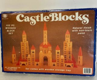 Wooden Castle Building Blocks Kit - Schloss - Baukasten - Classic German Toy