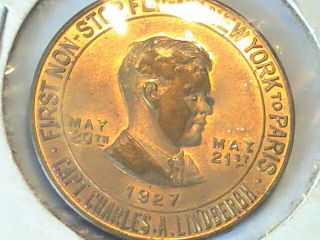 Medal 1927 Lucky Lindbergh Coin Token Capt.  Charles Lindbergh Flight Lucky Coin