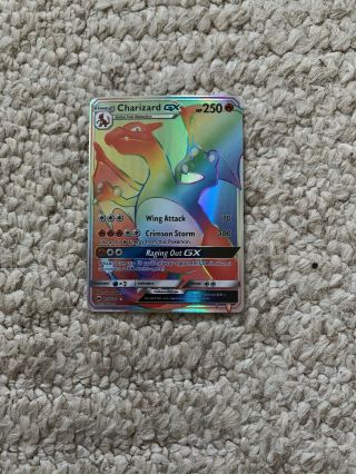 Charizard Gx 150/147 Secret Hyper Rainbow Rare - Pokemon Nm Burning Shadows