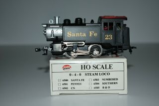 Ho Scale Model Power 6500 Santa Fe 0 - 4 - 0 Powered Steam Locomotive C10656