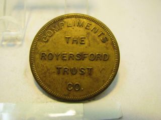 Royersford Pa 1929 Bank Merchant Advertising Token Medal