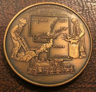 Cass County Indiana Sesquicentennial Bank Of Logansport Money Museum Coin Medal