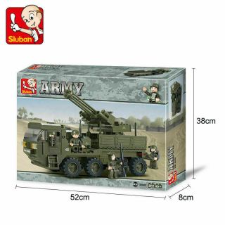 Sluban Military Building Educational Blocks Army Bricks Toy Heavy Transporter