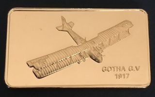 James Medallic Aircraft Gotha G.  V.  Ingot Medal Aviation Airplane Flight