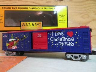 Mth Rail King Train Christmas I Love Toy Trains Limited Edition Box Car 30 - 7451