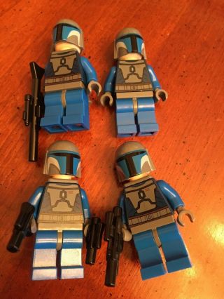 Lego Star Wars Minifigure Mandalorian Blue X4 7914