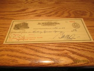 1939 Bank Check Issued By B.  Max Mehl,  Numismatist - Fort Worth TX 2