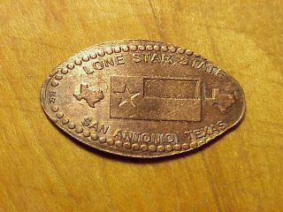 Lone Star State.  San Antonio Texas.  On All Copper Elongated Cent 185