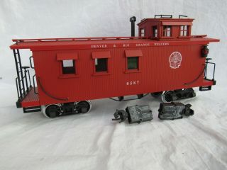 Delton G - Scale D&rgw Off - Set Cupola Caboose No.  0587 W/ Kadee Couplers -