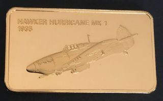 James Medallic Aircraft Hawker Hurricane Mk I Medal Aviation Airplane Flight