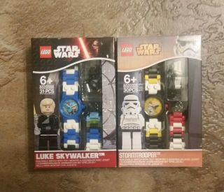 2 Lego Star Wars Stormtrooper 8020325 30pcs Luke Skywalker 8020356 31pcs Watches