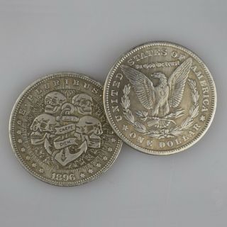Us Four Skull Hobo Nickel Silver Novelty Morgan Dollar Coin